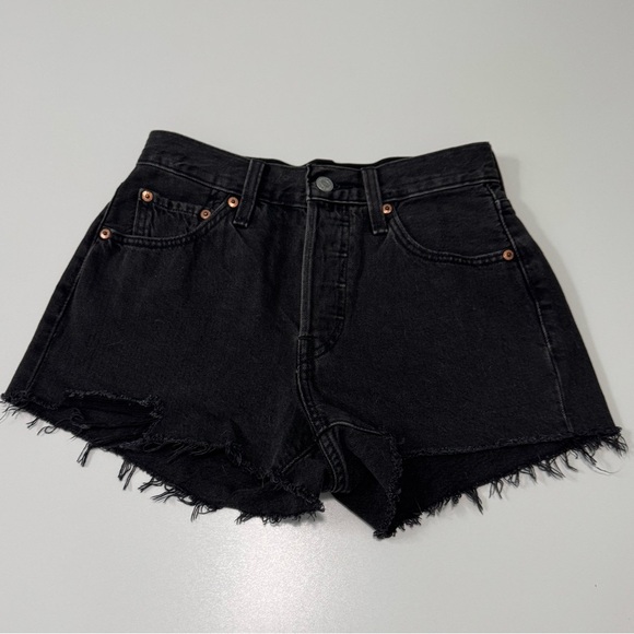 Levi's Pants - Levi's 501 Distressed Black Jean Cutoff Shorts